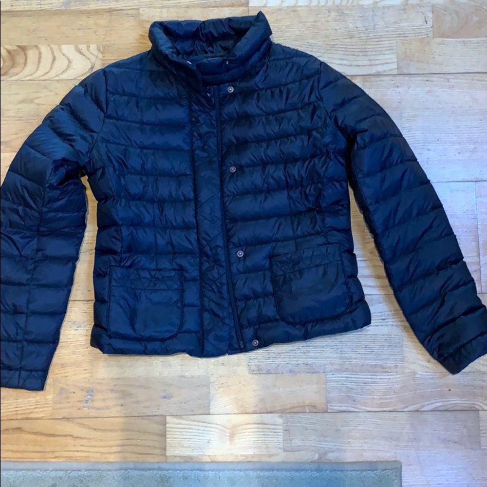 Lands’ End black crop puffer jacket